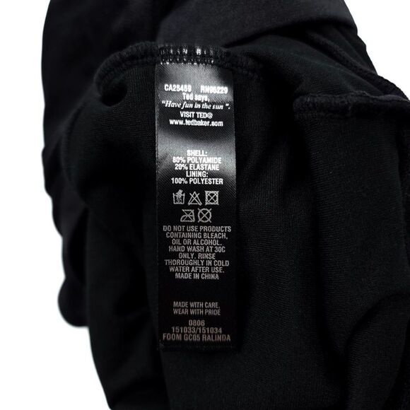 NWT Ted Baker Ralinda Halter Triangle Cut Outs One Piece Swimsuit Minimal Black - Picture 7 of 8